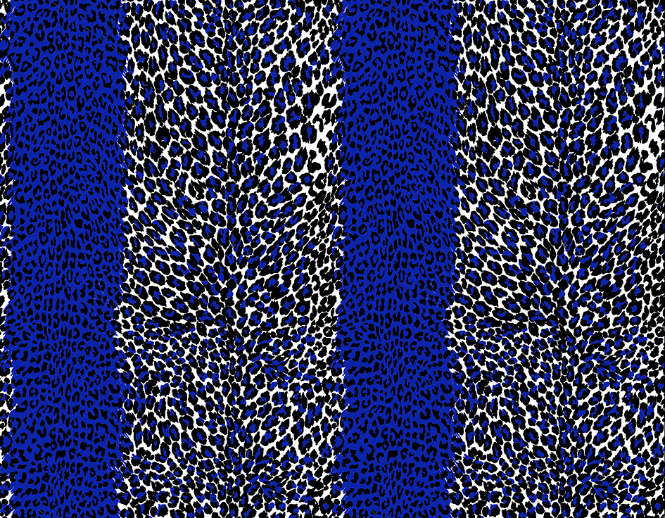 zoom colori LEOPARD pervenche, bleu, noir, blanc